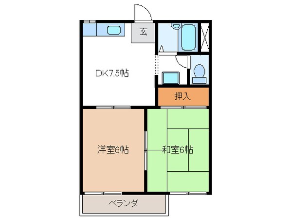 ハピネス千代　５の物件間取画像